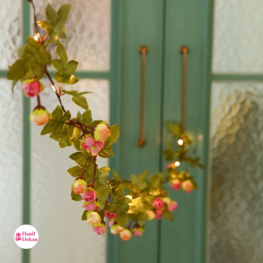 Pink & White Flower Decorative Vine LED Light 5 Meter 50 Lights