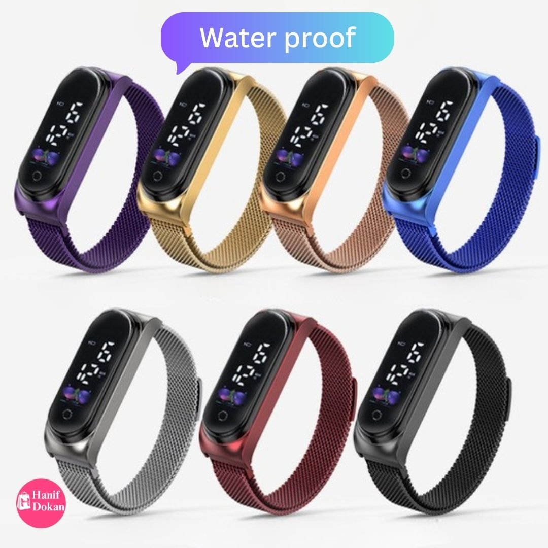 ওয়াটারপ্রুফ LED ডিজিটাল রিস্ট ওয়াচ – স্টাইলিশ টাইমিং ঘড়ি